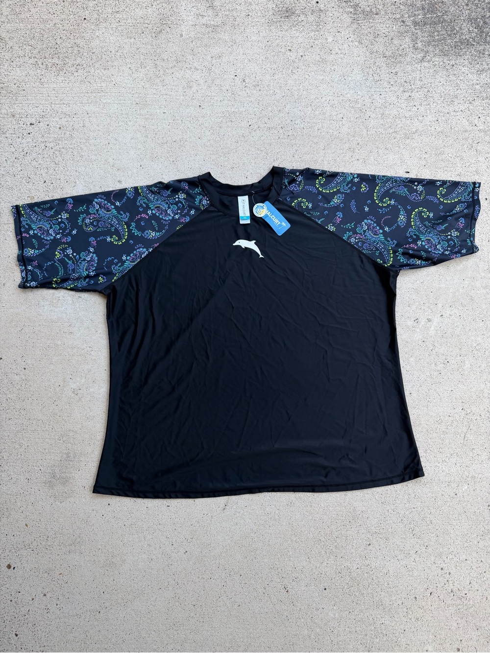 Halcurt Plus Size 4X Rash Guard Swim Shirt NWT UPF 50+ Paisley Beach Swim